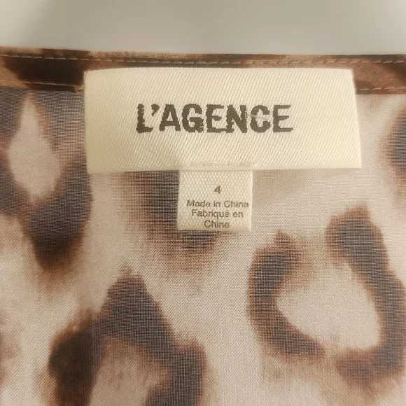 L'AGENCE Callum Leopard Print Sheer Silk Maxi Dress NWOT - Picture 8 of 11